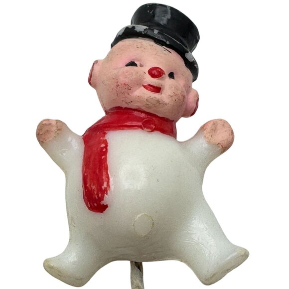 50s Japan Christmas Pixie Elf Figurines 5 Pc Hand-Painted Plastic Ornaments Vtg - Picture 4 of 10